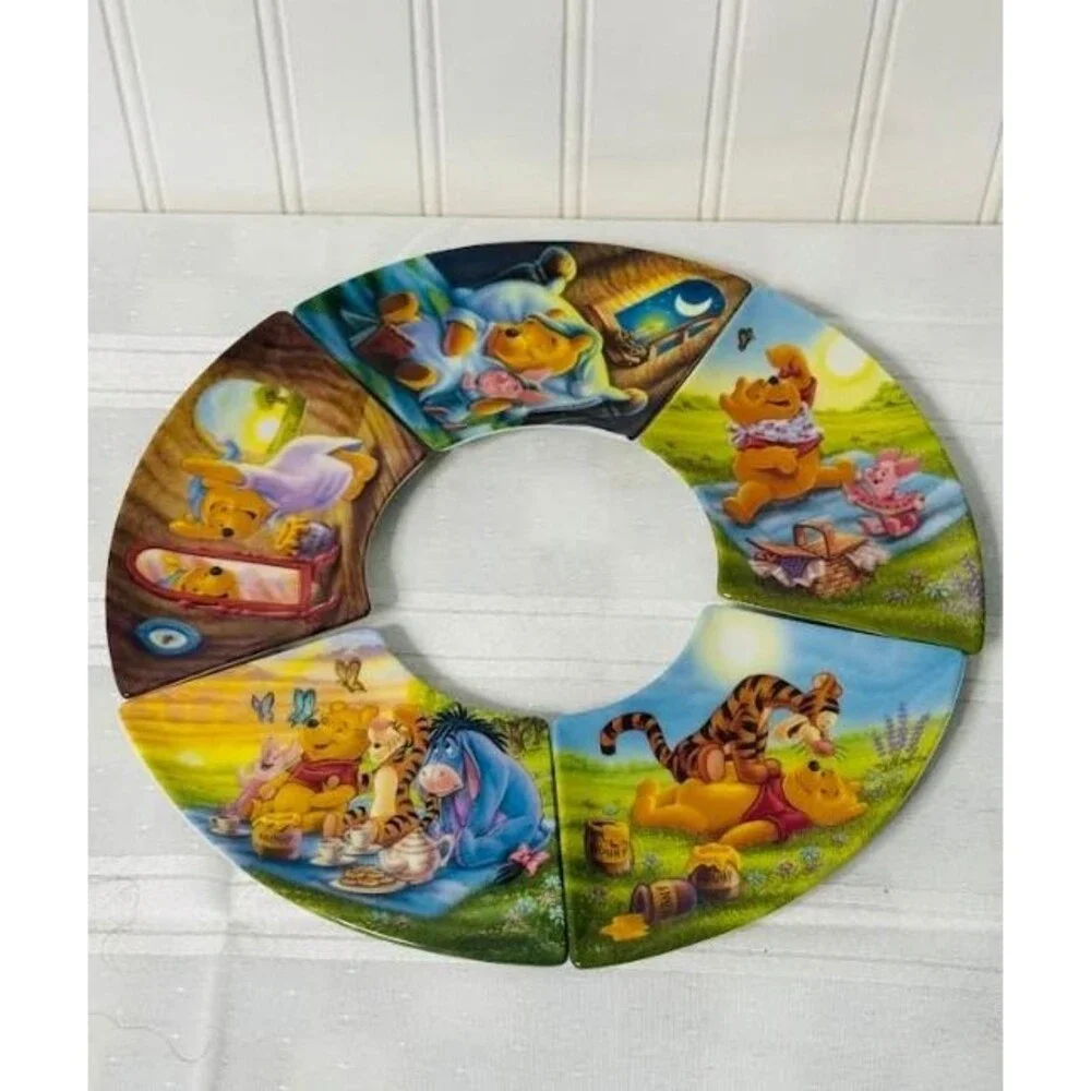 Vintage Disney CLOCK Winnie The Pooh Insert Plates LTD EDT Retired Collector